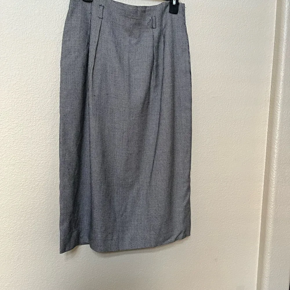 𝅺vintage y2k jones New York Sz 12 houndstooth skirt suit skirtsuit set midi long - Picture 3 of 7